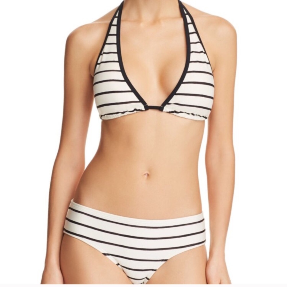 EUC KATE SPADE STRIPED HALTER BIKINI
